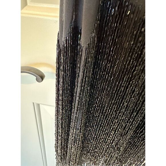 NWT NBD Revolve Annika Beaded Fringe Black Asymmetrical Mini Dress Size XXS - Picture 9 of 13